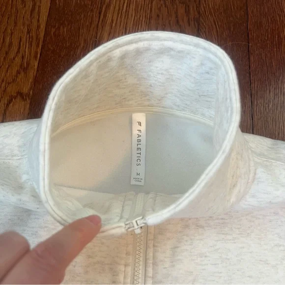 Fabletics Women's Cream Half-Zip Sweatshirt - Picture 2 of 9